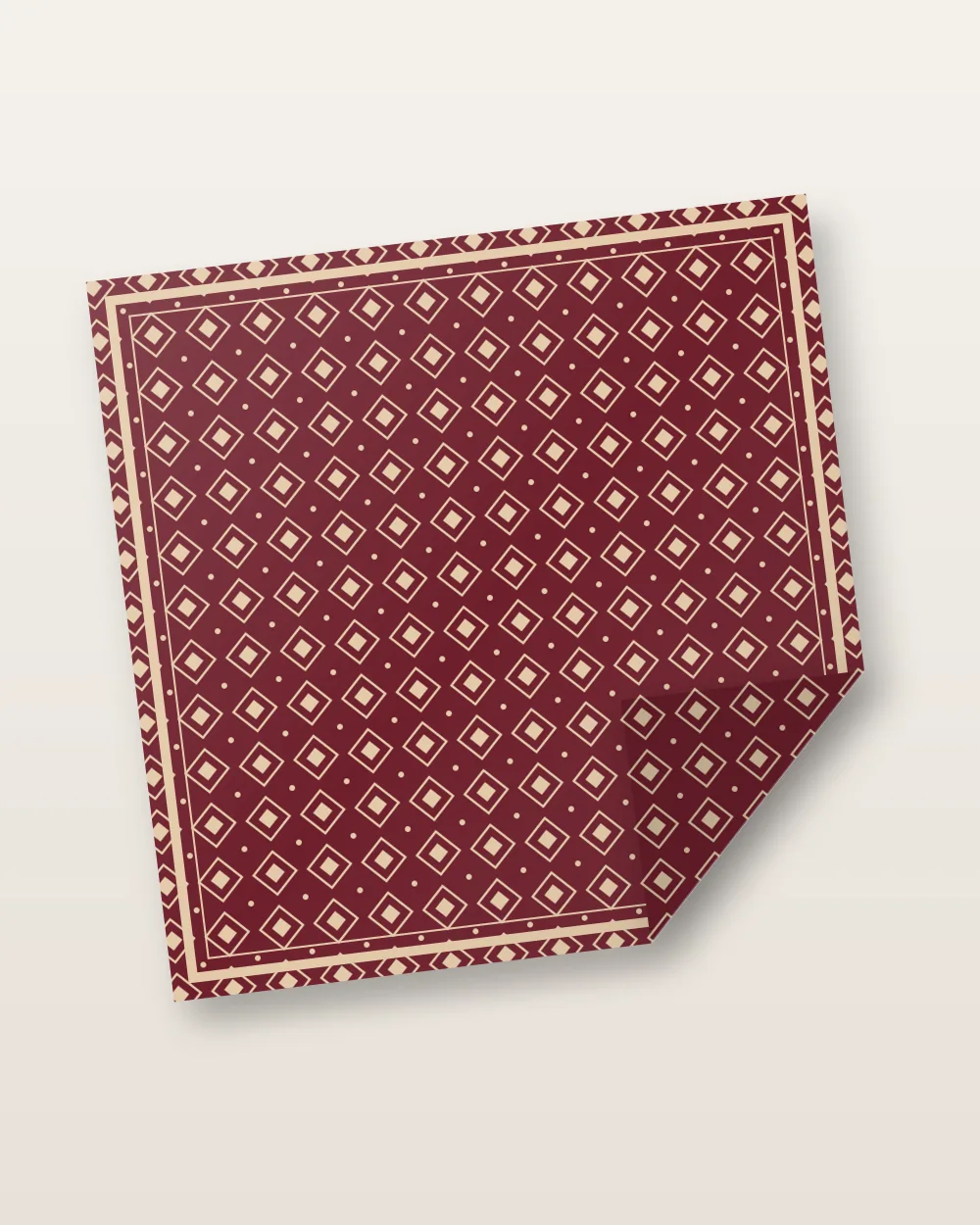 Twill Eşarp – Bordo Geometrik